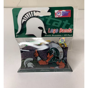 Michigan State Spartans Logo Bandz Elastic Bracelets 20 Pieces Football Themed